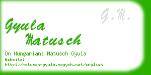 gyula matusch business card